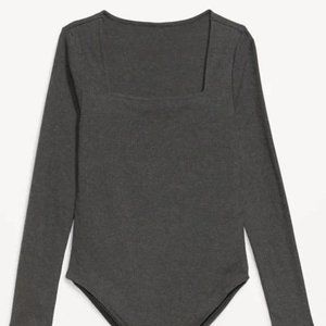 Square Neck Bodysuit - Gray (never worn)